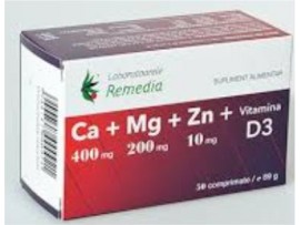 Remedia - Calciu + Magneziu +zinc + D3 50 cpr